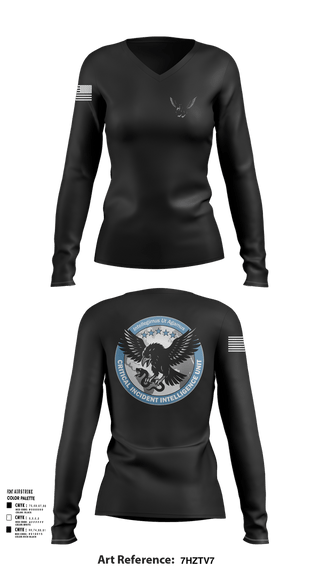Womens Long Sleeve Vneck Shirt, Critical Incident Intelligence Unit, , Teamtime, Team time, sublimation, custom sports apparel, team uniforms, spirit wear, spiritwear, sports uniforms, custom shirts, team store, custom team store, fundraiser sports, apparel fundraiser