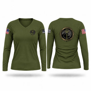 Womens Long Sleeve Vneck Shirt, MSST New Orleans Engineering Support, Coast Guard, Teamtime, Team time, sublimation, custom sports apparel, team uniforms, spirit wear, spiritwear, sports uniforms, custom shirts, team store, custom team store, fundraiser sports, apparel fundraiser