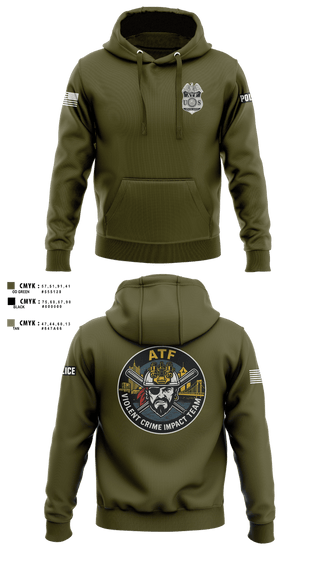 Hoodie, ATF, Police, Teamtime, Team time, sublimation, custom sports apparel, team uniforms, spirit wear, spiritwear, sports uniforms, custom shirts, team store, custom team store, fundraiser sports, apparel fundraiser