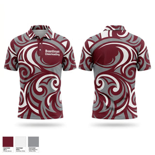 Short Sleeve Performance Polo, Boardman Cheerleading, Cheer, Teamtime, Team time, sublimation, custom sports apparel, team uniforms, spirit wear, spiritwear, sports uniforms, custom shirts, team store, custom team store, fundraiser sports, apparel fundraiser