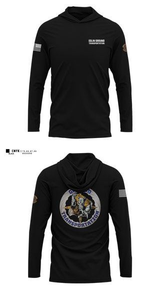 Long Sleeve Performance Shirt with hood, 96 LRS Ground Transportation, Air Force, Teamtime, Team time, sublimation, custom sports apparel, team uniforms, spirit wear, spiritwear, sports uniforms, custom shirts, team store, custom team store, fundraiser sports, apparel fundraiser