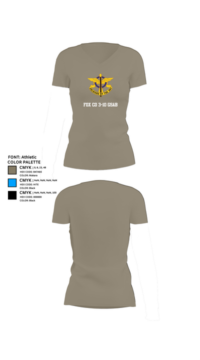 Fox Co 3-10 GSAB 20000256 Women's Short Sleeve V-neck Shirt - 63