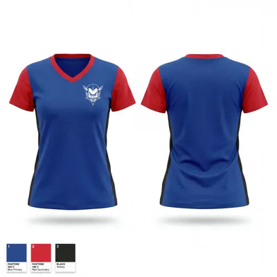 Dover Academy Blue Devils 76497480 Women's Short Sleeve V-neck Shirt - 1