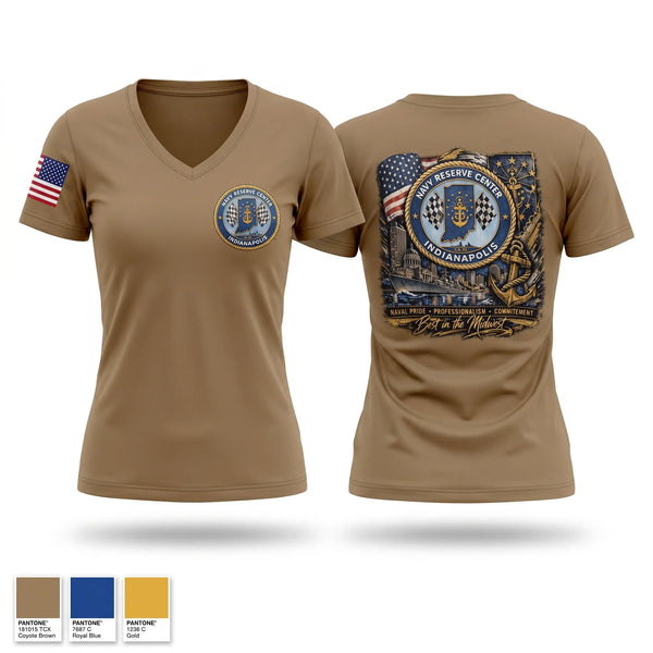 Womens Short Sleeve Vneck Shirt, NRC Indianapolis, Navy, Teamtime, Team time, sublimation, custom sports apparel, team uniforms, spirit wear, spiritwear, sports uniforms, custom shirts, team store, custom team store, fundraiser sports, apparel fundraiser