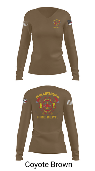 Womens Long Sleeve Vneck Shirt, PHILLIPSBURG FIRE DEPARTMENT, , Teamtime, Team time, sublimation, custom sports apparel, team uniforms, spirit wear, spiritwear, sports uniforms, custom shirts, team store, custom team store, fundraiser sports, apparel fundraiser