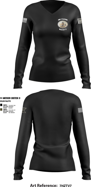 Womens Long Sleeve Vneck Shirt, 2nd Plt, Doghouse Company, 1/3 TOG, , Teamtime, Team time, sublimation, custom sports apparel, team uniforms, spirit wear, spiritwear, sports uniforms, custom shirts, team store, custom team store, fundraiser sports, apparel fundraiser