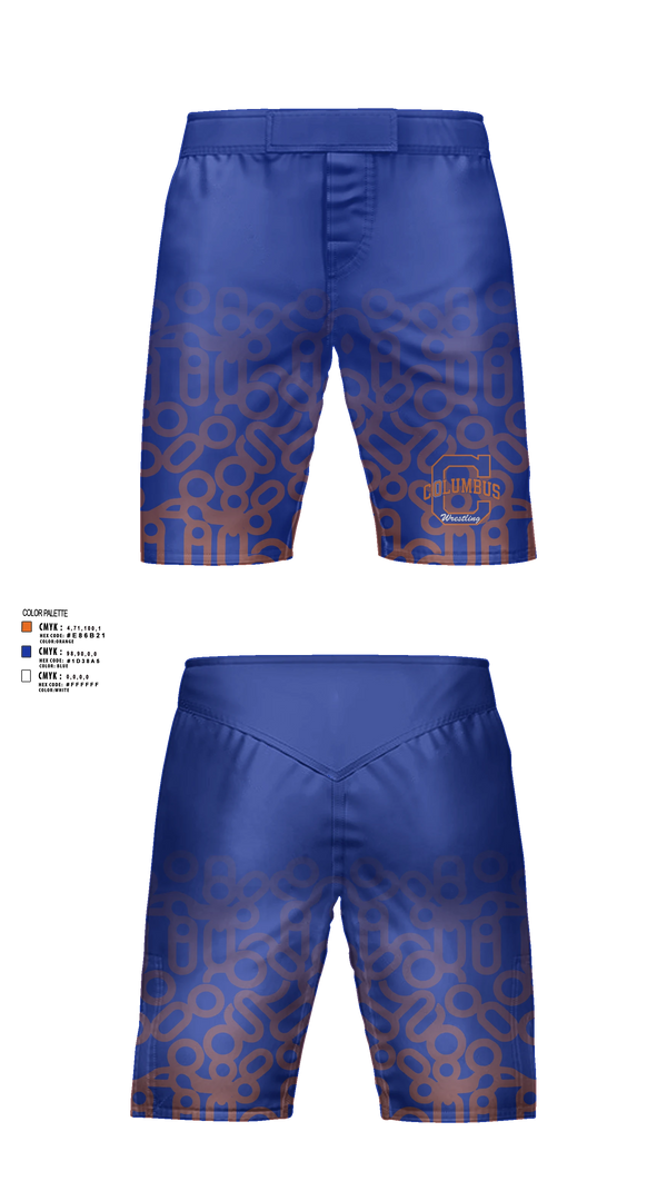 Fight Shorts, Columbus High School Wrestling, Wrestling, Teamtime, Team time, sublimation, custom sports apparel, team uniforms, spirit wear, spiritwear, sports uniforms, custom shirts, team store, custom team store, fundraiser sports, apparel fundraiser