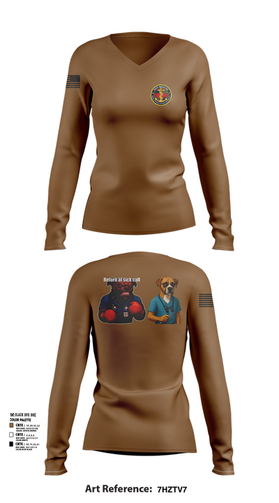 USS Boxer 48343229 Women's Long Sleeve V-neck Shirt - 101