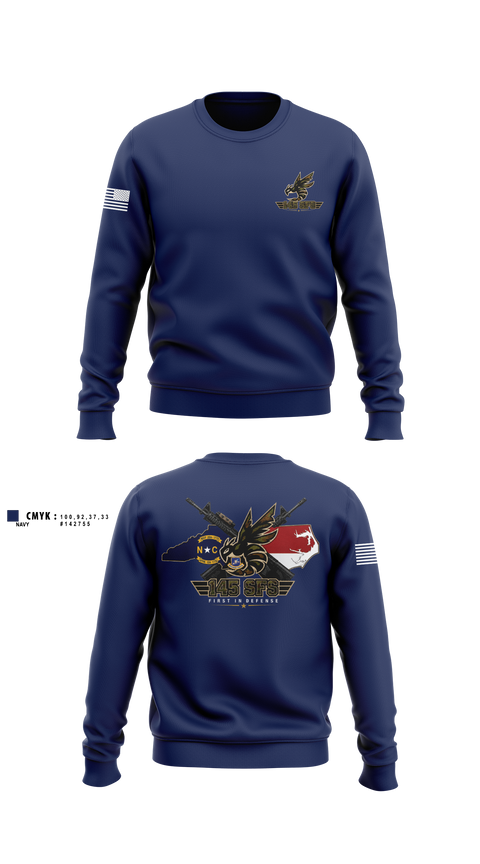Crew Neck Sweatshirt, 145 SFS, Air Force, Teamtime, Team time, sublimation, custom sports apparel, team uniforms, spirit wear, spiritwear, sports uniforms, custom shirts, team store, custom team store, fundraiser sports, apparel fundraiser