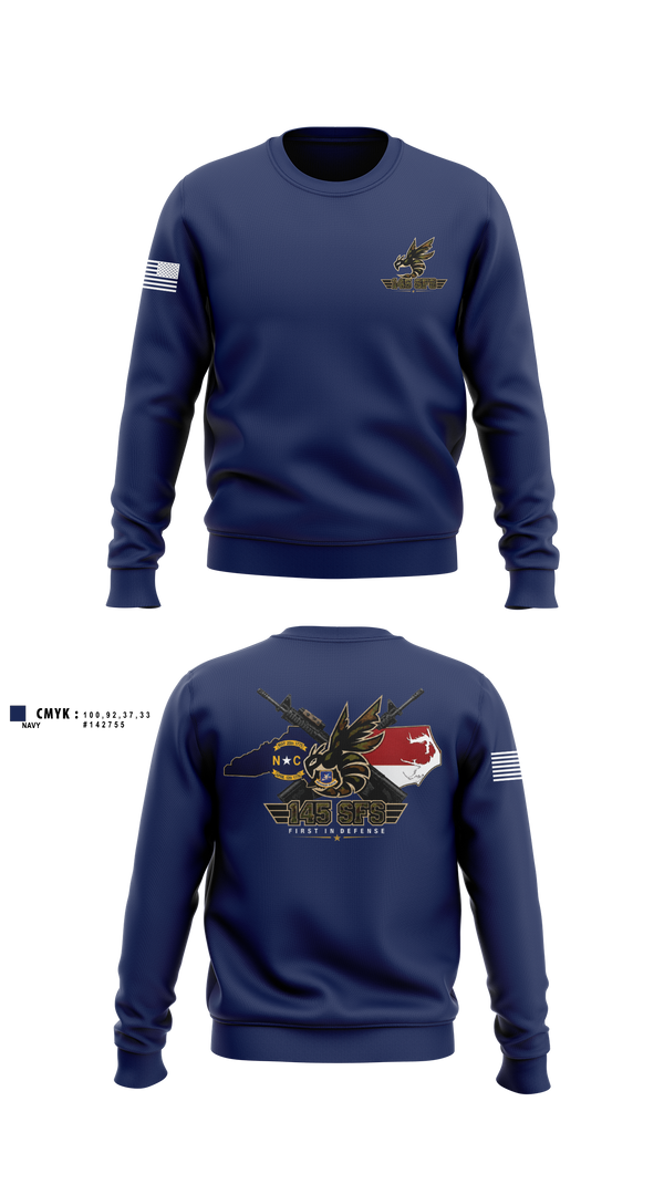 Crew Neck Sweatshirt, 145 SFS, Air Force, Teamtime, Team time, sublimation, custom sports apparel, team uniforms, spirit wear, spiritwear, sports uniforms, custom shirts, team store, custom team store, fundraiser sports, apparel fundraiser