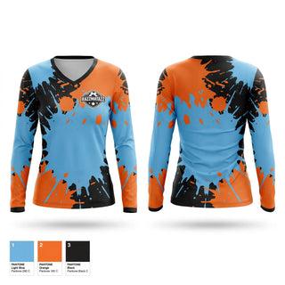 Womens Long Sleeve Vneck Shirt, Razzmatazz, Women's Soccer, Teamtime, Team time, sublimation, custom sports apparel, team uniforms, spirit wear, spiritwear, sports uniforms, custom shirts, team store, custom team store, fundraiser sports, apparel fundraiser