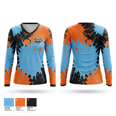 Razzmatazz Women's Long Sleeve V-neck Shirt - 1