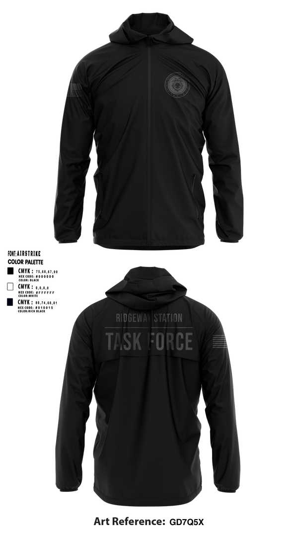 Windbreaker, Ridgeway Station Task Force, Police, Teamtime, Team time, sublimation, custom sports apparel, team uniforms, spirit wear, spiritwear, sports uniforms, custom shirts, team store, custom team store, fundraiser sports, apparel fundraiser
