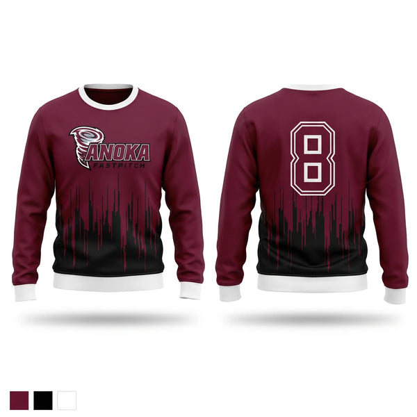 Crew Neck Sweatshirt, Anoka Tornadoes, Softball, Teamtime, Team time, sublimation, custom sports apparel, team uniforms, spirit wear, spiritwear, sports uniforms, custom shirts, team store, custom team store, fundraiser sports, apparel fundraiser