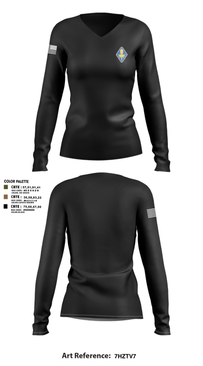 USAICOE 15573952 Women's Long Sleeve V-neck Shirt - 3