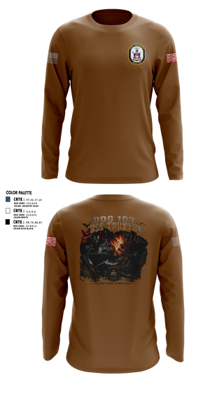 Long Sleeve Performance Shirt, USS Truxtun DDG 103, Navy, Teamtime, Team time, sublimation, custom sports apparel, team uniforms, spirit wear, spiritwear, sports uniforms, custom shirts, team store, custom team store, fundraiser sports, apparel fundraiser