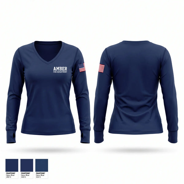 Amber Fire Department Old School Cotton Feel Shirt - 1