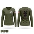 1-222 Aviation 1st Platoon D.co Women's Long Sleeve V-neck Shirt - 1