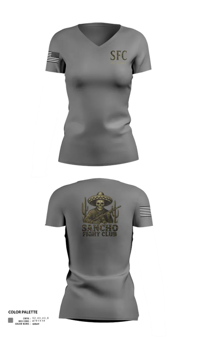 Sancho Fight Club 22906489 Women's Short Sleeve V-neck Shirt - 22