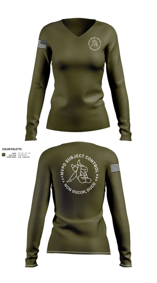 Womens Long Sleeve Vneck Shirt, MVPD Subject Control, , Teamtime, Team time, sublimation, custom sports apparel, team uniforms, spirit wear, spiritwear, sports uniforms, custom shirts, team store, custom team store, fundraiser sports, apparel fundraiser