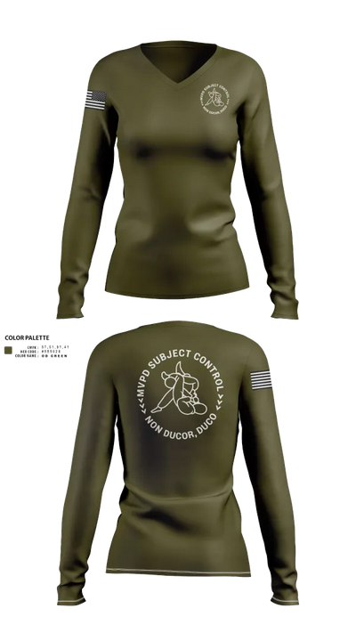 MVPD Subject Control 16115656 Women's Long Sleeve V-neck Shirt - 22