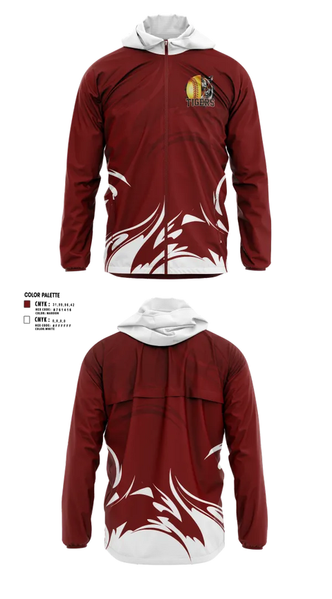 Windbreaker, Pensacola High Lady Tigers, Softball, Teamtime, Team time, sublimation, custom sports apparel, team uniforms, spirit wear, spiritwear, sports uniforms, custom shirts, team store, custom team store, fundraiser sports, apparel fundraiser