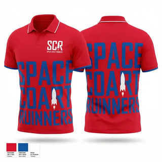 Short Sleeve Performance Polo, Space Coast Runners, Spirit Store, Teamtime, Team time, sublimation, custom sports apparel, team uniforms, spirit wear, spiritwear, sports uniforms, custom shirts, team store, custom team store, fundraiser sports, apparel fundraiser