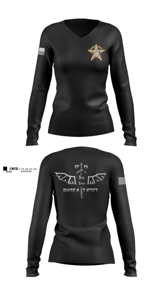 Womens Long Sleeve Vneck Shirt, DT Squad, , Teamtime, Team time, sublimation, custom sports apparel, team uniforms, spirit wear, spiritwear, sports uniforms, custom shirts, team store, custom team store, fundraiser sports, apparel fundraiser