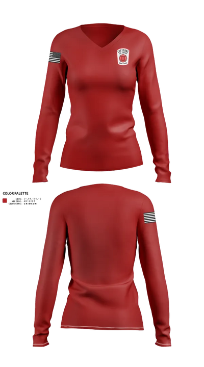 Coeymans Fire Co. #1 84362833 Women's Long Sleeve V-neck Shirt - 22