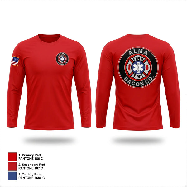 Long Sleeve Performance Shirt, BACON FIRE DEPARTMENT, Fire Department, Teamtime, Team time, sublimation, custom sports apparel, team uniforms, spirit wear, spiritwear, sports uniforms, custom shirts, team store, custom team store, fundraiser sports, apparel fundraiser
