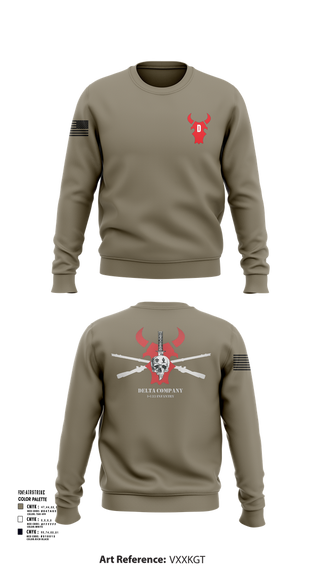 Crew Neck Sweatshirt, D Co 1-133 IN, , Teamtime, Team time, sublimation, custom sports apparel, team uniforms, spirit wear, spiritwear, sports uniforms, custom shirts, team store, custom team store, fundraiser sports, apparel fundraiser