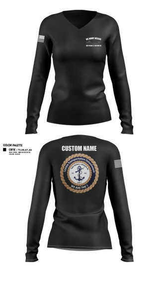 Womens Long Sleeve Vneck Shirt, 1099th TD, Army, Teamtime, Team time, sublimation, custom sports apparel, team uniforms, spirit wear, spiritwear, sports uniforms, custom shirts, team store, custom team store, fundraiser sports, apparel fundraiser