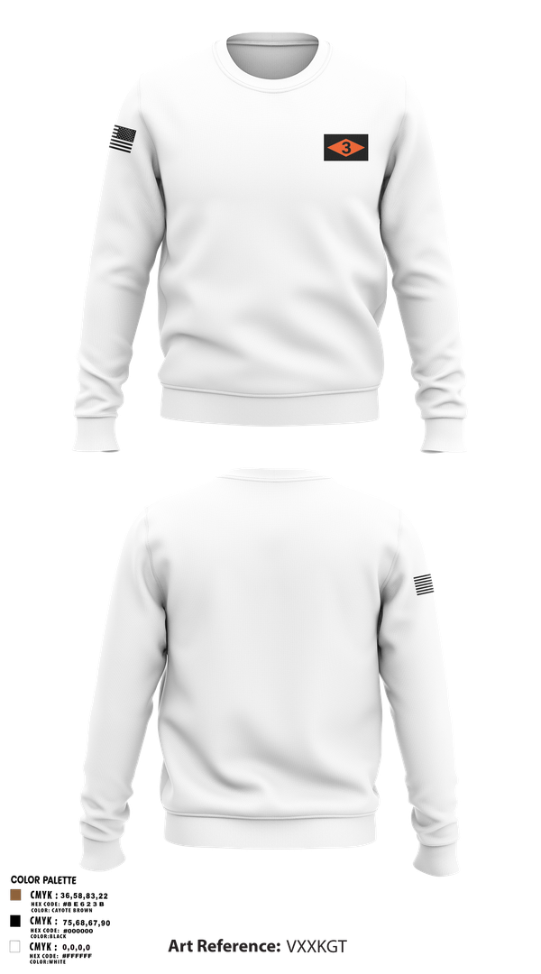 Crew Neck Sweatshirt, 3rd battalion 75th ranger regiment, Army, Teamtime, Team time, sublimation, custom sports apparel, team uniforms, spirit wear, spiritwear, sports uniforms, custom shirts, team store, custom team store, fundraiser sports, apparel fundraiser