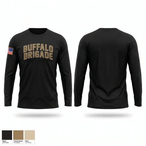 Long Sleeve Performance Shirt, Buffalo Brigade, Army, Teamtime, Team time, sublimation, custom sports apparel, team uniforms, spirit wear, spiritwear, sports uniforms, custom shirts, team store, custom team store, fundraiser sports, apparel fundraiser