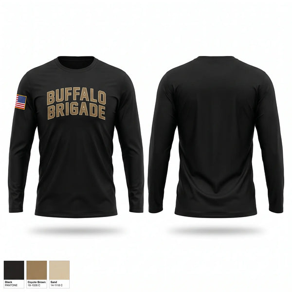 Long Sleeve Performance Shirt, Buffalo Brigade, Army, Teamtime, Team time, sublimation, custom sports apparel, team uniforms, spirit wear, spiritwear, sports uniforms, custom shirts, team store, custom team store, fundraiser sports, apparel fundraiser
