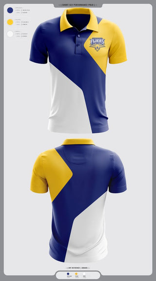 Short Sleeve Performance Polo, Clyde Fliers, Golf, Teamtime, Team time, sublimation, custom sports apparel, team uniforms, spirit wear, spiritwear, sports uniforms, custom shirts, team store, custom team store, fundraiser sports, apparel fundraiser