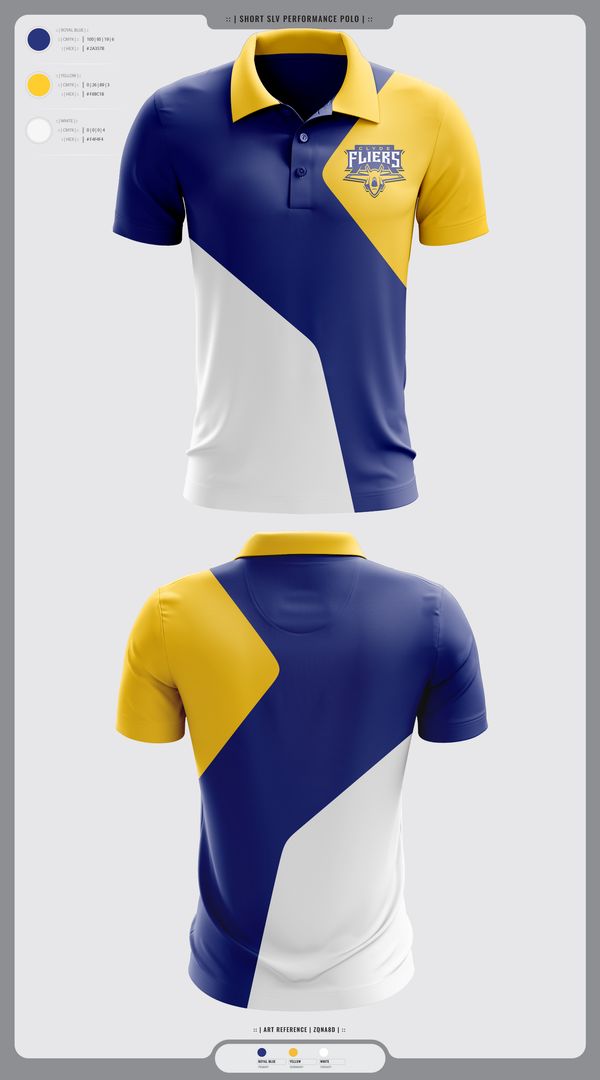 Short Sleeve Performance Polo, Clyde Fliers, Golf, Teamtime, Team time, sublimation, custom sports apparel, team uniforms, spirit wear, spiritwear, sports uniforms, custom shirts, team store, custom team store, fundraiser sports, apparel fundraiser