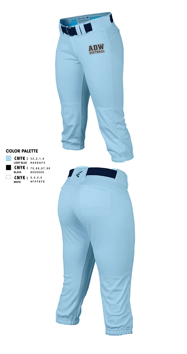 Softball Pants, ADW, Softball, Teamtime, Team time, sublimation, custom sports apparel, team uniforms, spirit wear, spiritwear, sports uniforms, custom shirts, team store, custom team store, fundraiser sports, apparel fundraiser