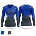 Conemaugh Valley Bluejays Football Women's Long Sleeve V-neck Shirt - 1