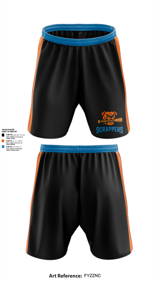Athletic Shorts With Pockets, Scrappers, Baseball, Teamtime, Team time, sublimation, custom sports apparel, team uniforms, spirit wear, spiritwear, sports uniforms, custom shirts, team store, custom team store, fundraiser sports, apparel fundraiser