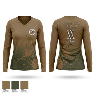 Womens Long Sleeve Vneck Shirt, Venegas Athletics Academy, Baseball, Teamtime, Team time, sublimation, custom sports apparel, team uniforms, spirit wear, spiritwear, sports uniforms, custom shirts, team store, custom team store, fundraiser sports, apparel fundraiser