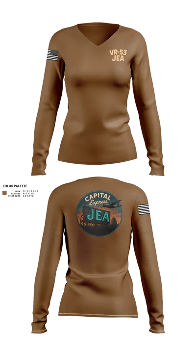 VR-53 68911207 Women's Long Sleeve V-neck Shirt - 31