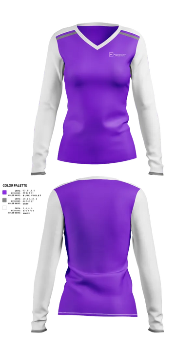 Hydrologic 47568685 Women's Long Sleeve V-neck Shirt - 10
