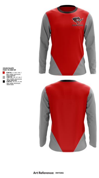 Houston Outlaws 28653607 Long Sleeve Performance Shirt 1