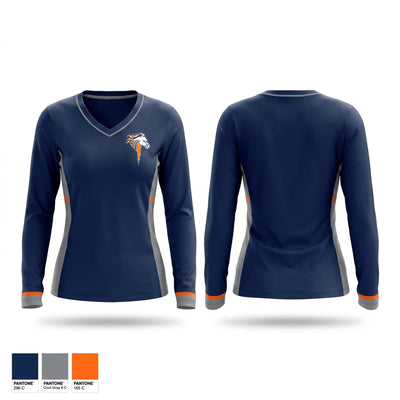 Illini West Chargers Women's Long Sleeve V-neck Shirt - 1