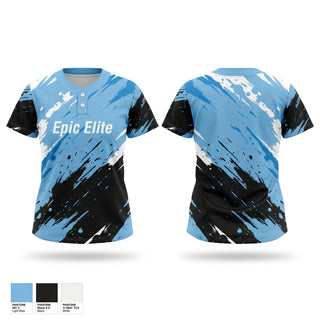 Two Button Softball Jersey, Epic Elite, Softball, Teamtime, Team time, sublimation, custom sports apparel, team uniforms, spirit wear, spiritwear, sports uniforms, custom shirts, team store, custom team store, fundraiser sports, apparel fundraiser