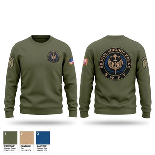 Crew Neck Sweatshirt, Bristol Virginia SWAT, Police, Teamtime, Team time, sublimation, custom sports apparel, team uniforms, spirit wear, spiritwear, sports uniforms, custom shirts, team store, custom team store, fundraiser sports, apparel fundraiser