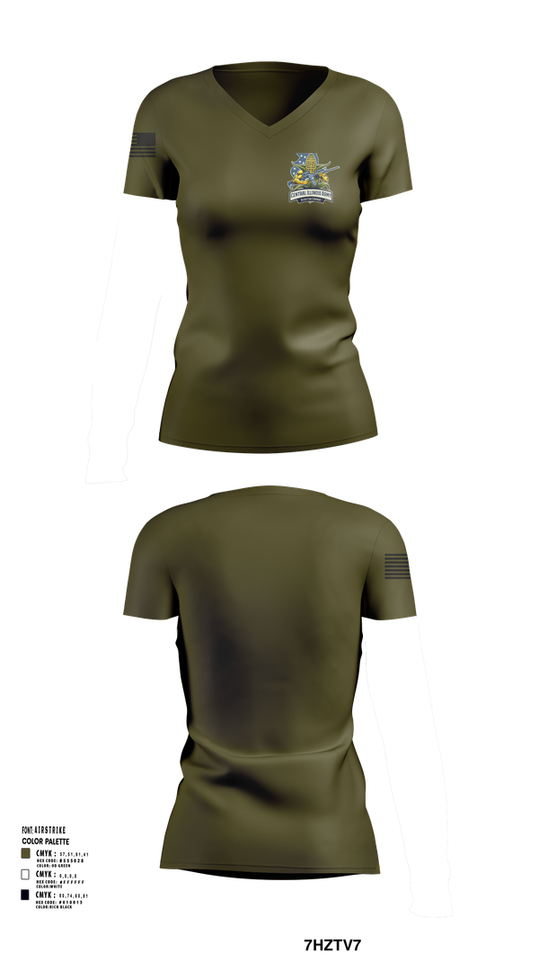Womens Short Sleeve Vneck Shirt, Central Illinois Army Recruiting Company, , Teamtime, Team time, sublimation, custom sports apparel, team uniforms, spirit wear, spiritwear, sports uniforms, custom shirts, team store, custom team store, fundraiser sports, apparel fundraiser