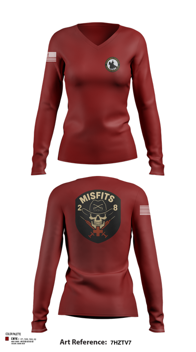 2-8 Cav, HHC, Medic Platoon 50281984 Women's Long Sleeve V-neck Shirt - 102