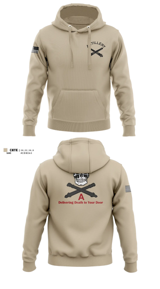 Hoodie, A Battery 1-134th Field Artillery, Army, Teamtime, Team time, sublimation, custom sports apparel, team uniforms, spirit wear, spiritwear, sports uniforms, custom shirts, team store, custom team store, fundraiser sports, apparel fundraiser